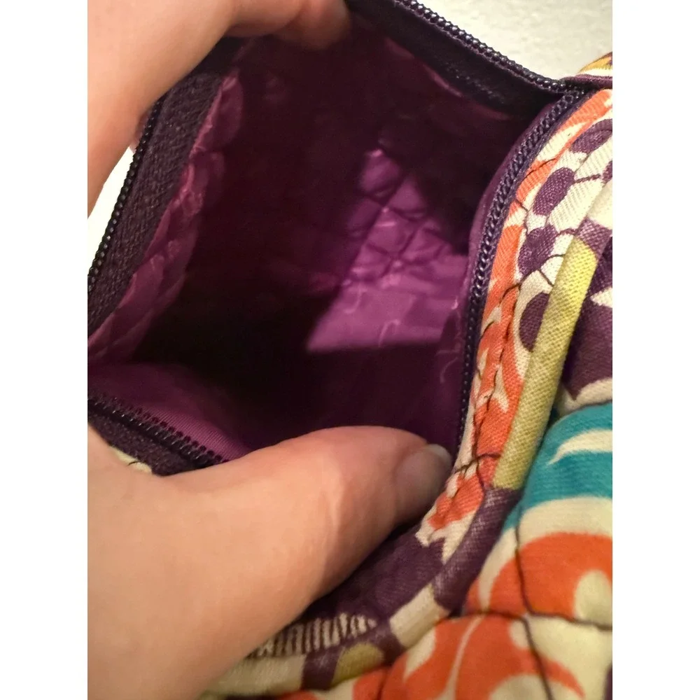 Vera Bradley Plum Crazy Quilted Cotton Hipster Crossbody Bag Purple Floral
